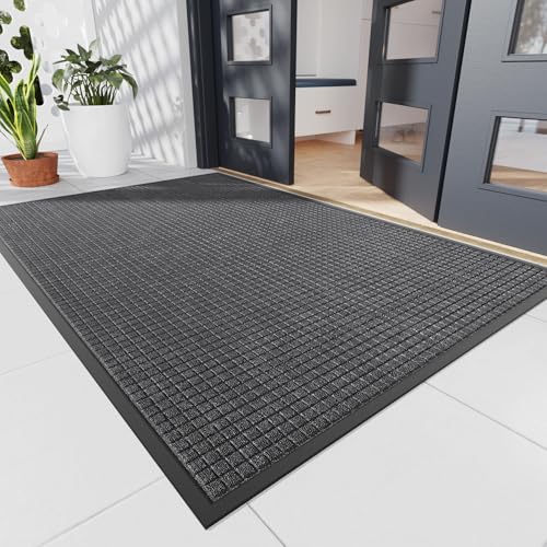 Durable Front Door Mat (4' x 6' (Rectangular) / Gary-squares)