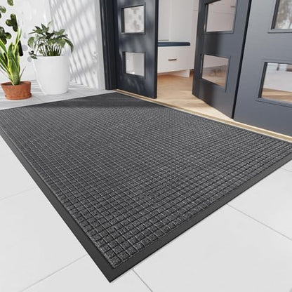Durable Front Door Mat (4' x 6' (Rectangular) / Gary-squares)