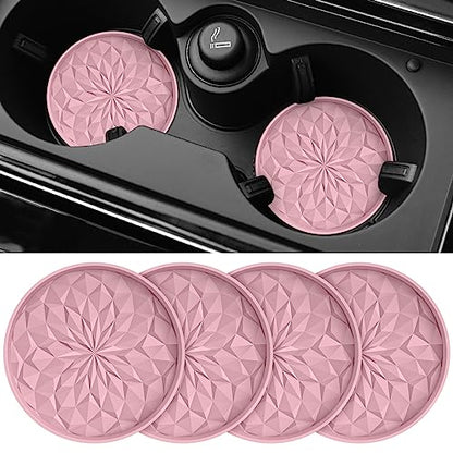Car Coasters for Cup Holders [4 Pack] (4 Pack-dusty Rose)