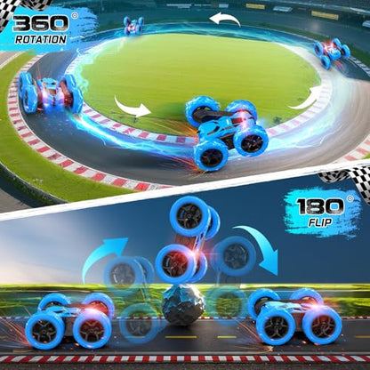 Blue RC Stunt Car for Boys Kids (Blue Pro)