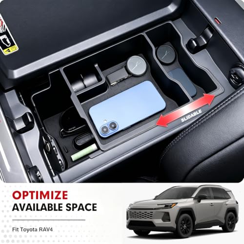 2PCS Center Console Organizer for 2026 Toyota RAV4 Accessories (2026 Toyota RAV4-Center)
