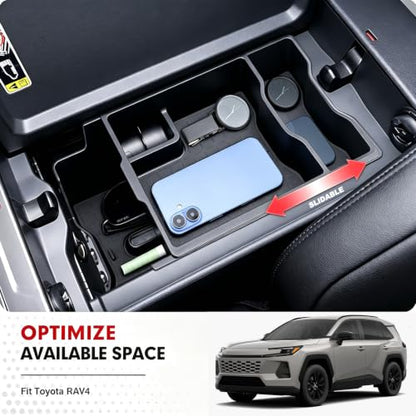 2PCS Center Console Organizer for 2026 Toyota RAV4 Accessories (2026 Toyota RAV4-Center)