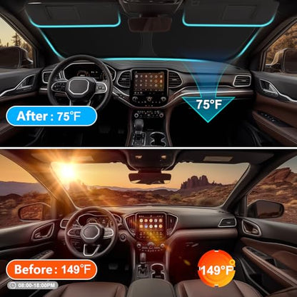 Windshield Sun Shade for 2014 (For 2014-2026 Jeep Cherokee)