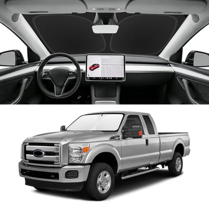Custom Fit Windshield Sun Shade for Ford F250 F350 F450 2008 (for 2008-2016 Ford F250 F350 F450)