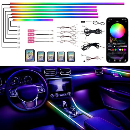 Acrylic Interior Car LED Strip Lights (10in1-90CM)