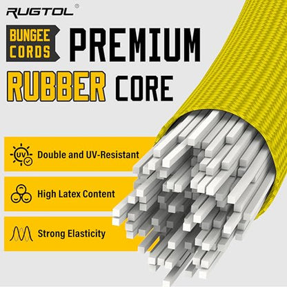 Bungee Cords with Hooks (Yellow / 60" - 6 Pack)