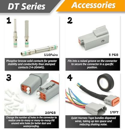 378 PCS DT Deutsch Series Waterproof Connector Kit (DT 378PCS KIT)