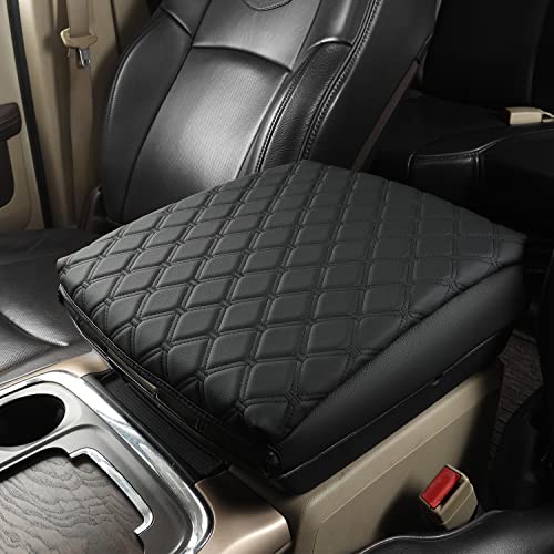Center Console Cover Armrest Cover Cushion Fits Dodge RAM 1500 2500 3500 2009 2010 2011 2012 2013 2014 2015 2016 2017 2018 (PVC Leather-Black / for Bucket Console 2009-2018 Ram)