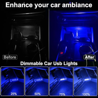 2PCS USB Light for Car (Blue)