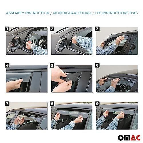 Window Visor Vent Rain Guard Deflector for Honda Civic 2006 (Civic Sedan 2006-2011 / Wind Deflector / In-Channel)