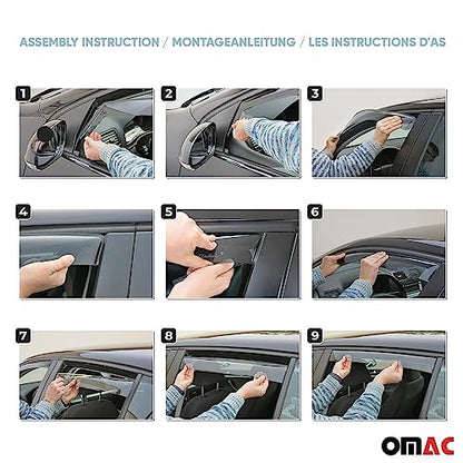 Window Visor Vent Rain Guard Deflector for Honda Civic 2006 (Civic Sedan 2006-2011 / Wind Deflector / In-Channel)