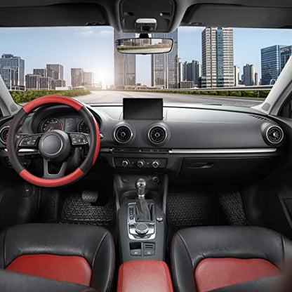Steering Wheel Cover 14.5 (Standard size[14 1/2''-15''] / Black and Red)