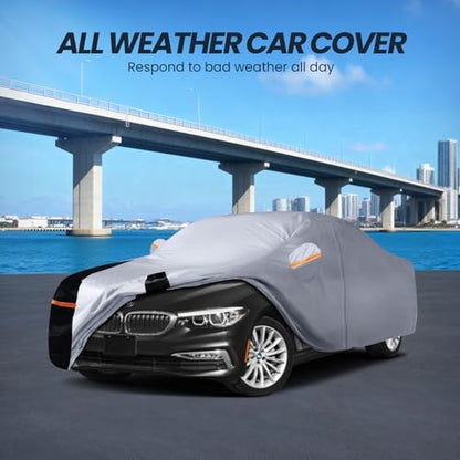 Multi Layer Car Cover Custom Fit for BMW 5 Series 528i 530i 535i 540i M5 M550i M550 (W.Custom Fit BMW 5 Series / White Car Cover)