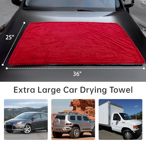 Extra Large Car Drying Towel (Red / 25"*36")