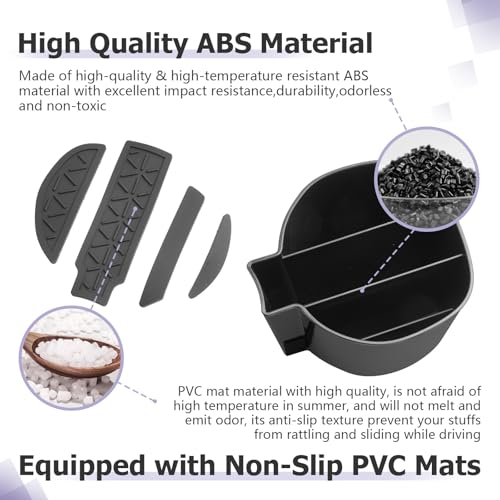 for 2025 Toyota RAV 4 Accessories Compatible with 2019 2020 2021 2022 2023 2024 2025 Toyota RAV 4 Front Center Console Cup Holder Organizer Secondary Storage Box Insert Tray ABS Material