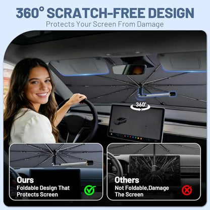 Car Windshield Sun Shade Umbrella for Front Window (Extra Large(63 L x 30 W))