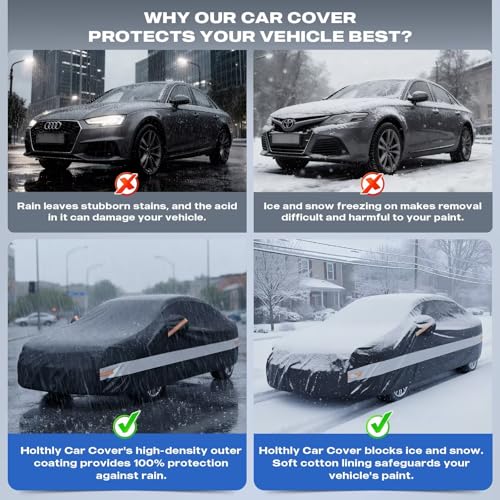10 Layers Car Cover Custom Fit for Hyundai Elantra Sedan (Black Gray / Custom Fit for Hyundai Elantra)