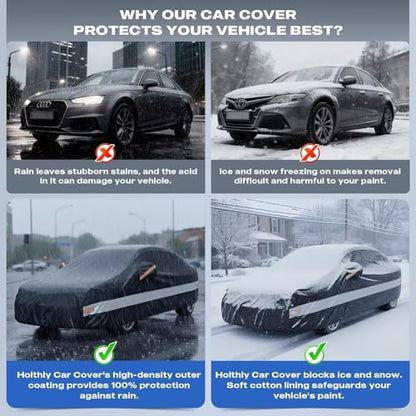 10 Layers Car Cover Custom Fit for Hyundai Elantra Sedan (Black Gray / Custom Fit for Hyundai Elantra)