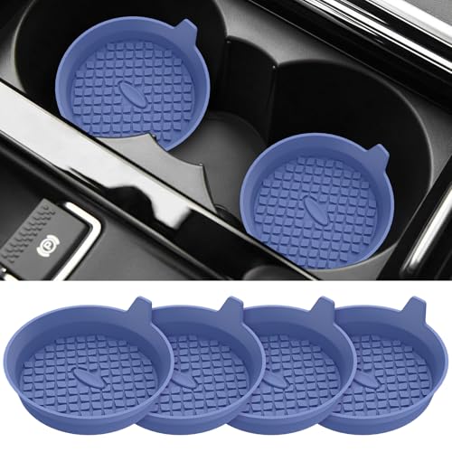Car Cup Holder Coasters [4 Pack] Silicone Cups Mats (4pack-nave Blue)