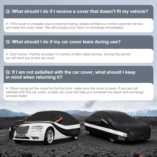 10 Layers Car Cover Custom Fit for Chrysler 300 (Black Gray / Custom Fit for Chrysler 300)