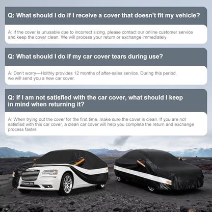 10 Layers Car Cover Custom Fit for Chrysler 300 (Black Gray / Custom Fit for Chrysler 300)