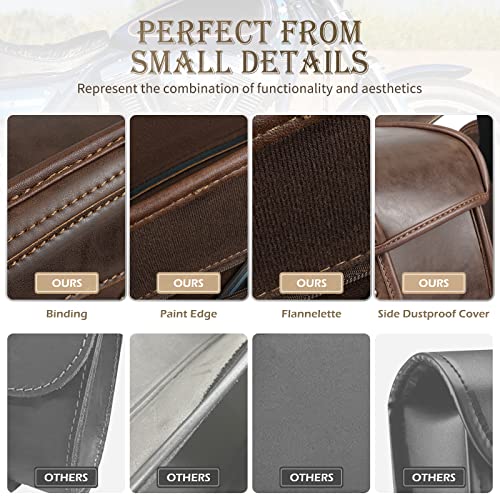 Saddle Bags PU Leather Motorcycle Saddlebags (Brown)