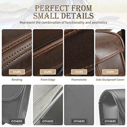 Saddle Bags PU Leather Motorcycle Saddlebags (Brown)