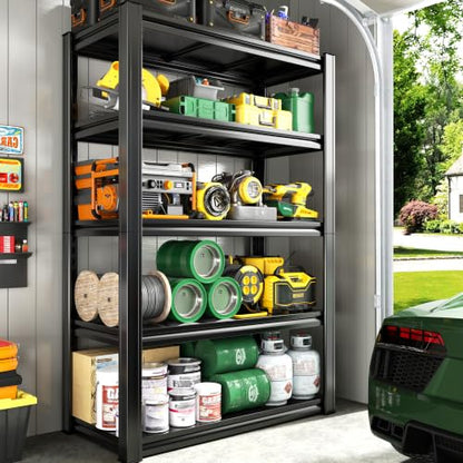 Storage Shelves Garage Shelving Heavy Duty (16.5"D x 31.5"W x 72"H,Black)