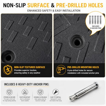 2 Pack 1.6'' Rise Rubber Curb Ramp (1.6" H)