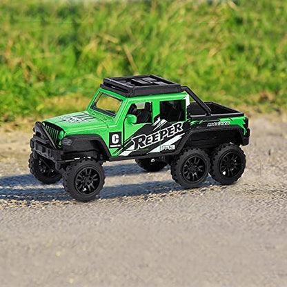 Pick up Trucks Open Door Die Cast Metal Toy Cars Pull Back 4 Pack (Off-Road Truck)