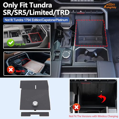 Car Lower Center Console Lock Safe Storage Box Cover Lid Compatible with 2022