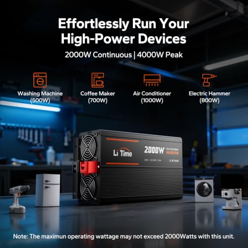 2000W Pure Sine Wave Power Inverter (12V 2000W Inverter (Remote Control))