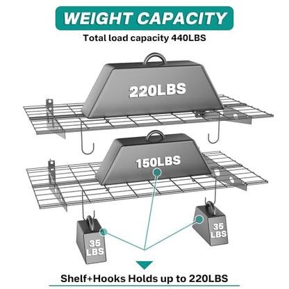 Wall Mounted Garage Wall Shelves (Black)