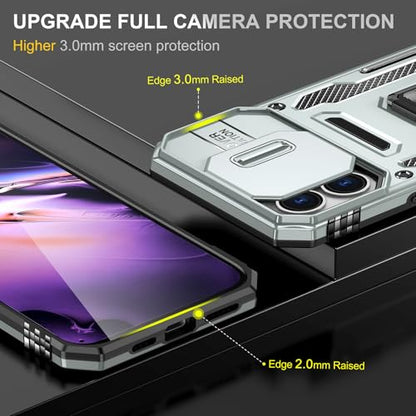 Phone Case for 16 iPhone Case with Kickstand Ring Holder (iPhone 16 【6.1 inch】 / Grey)