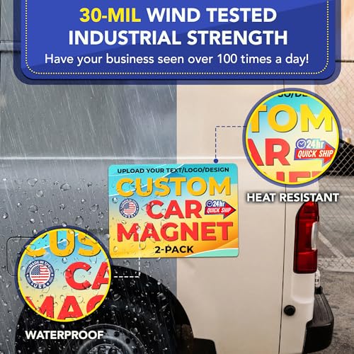 Custom Car Magnet 16x22 Inch 30 Mil 2 Pack (16" x 22" Rectangle)