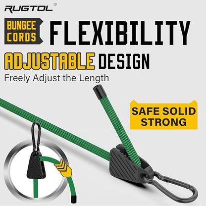 Bungee Cords with Hooks (Green / 48" - 6 Pack)