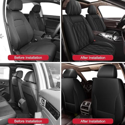 Full Set Waterproof Leather Seat Covers for Acura TSX 2009 (#067 Black / 35.TSX-5 Seat Covers Full Set)