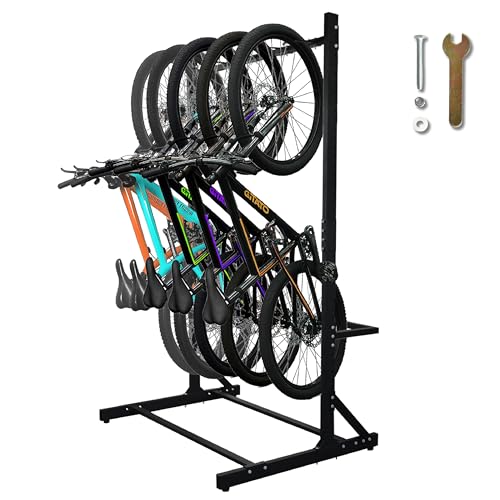 Freestanding 5 Bike Storage Rack Garage Bicycle Organizer Stand (5 Bikes)