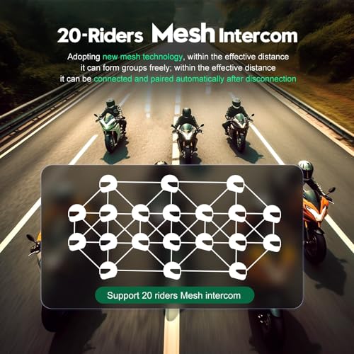 Motorcycle Bluetooth intercom MS20 2000m Helmet Intercom (2 pack)