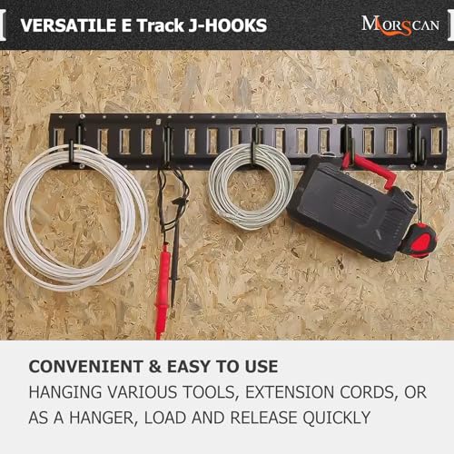 10-Pack 2-Inch J Hooks for E-Track and X-Track Rails (2" Deep - 10P)