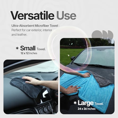 Crystal Clean 1300 GSM Car Drying Towel (Blue / Pack of 1)