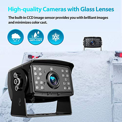 HD 1080P Dual Wired Backup Camera (10-inch / Black)