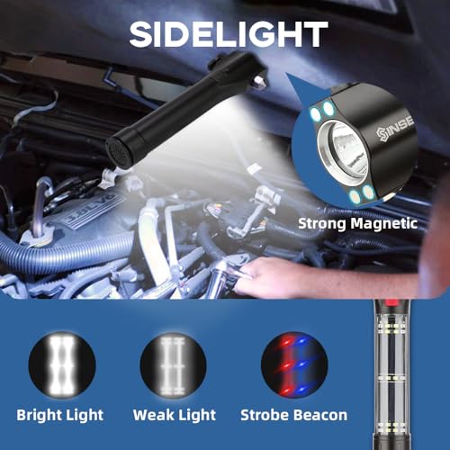 Car Safety Hammer Flashlight (Black / 7.8in)