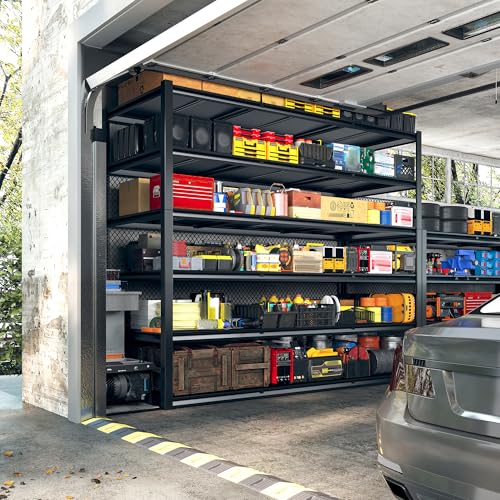 84“H Garage Shelving Heavy Duty Storage Shelves 3500 LBS Adjustable Metal Shelving Uints and Storage for Garage (6 tier-60 "Wx84 "Hx22 "D)