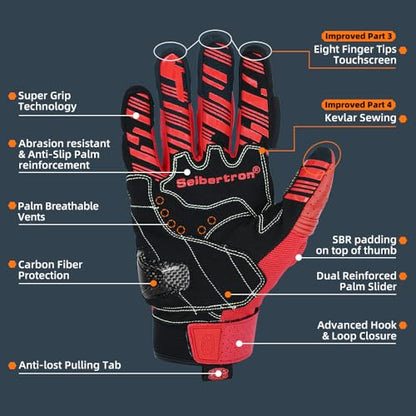 SPS 2 Plus Unisex Touchscreen Road Racing Motorcycle MTB Sports Gloves Also fit BMX MX ATV Mountain Bike Bicycle Cycling Off (Red Sps-2 Plus / XL Adult)