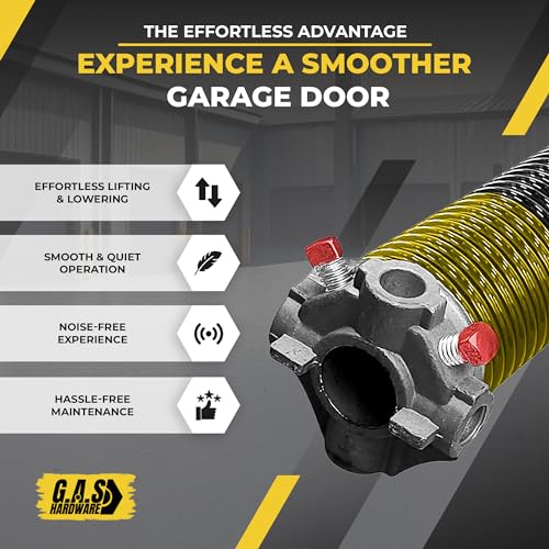 Garage Door Torsion Spring 250x1.75x35 Includes 1” Steel Bearing (250x1.75x35 / Red Cone (Left Side))