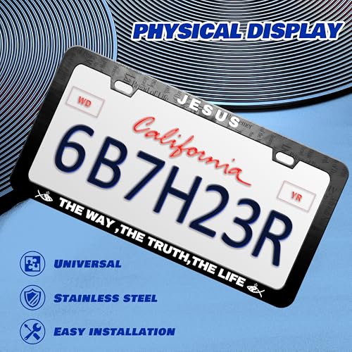 Jesus The Way The Truth The Life License Plate Frame Stainless Steel 2 (Jesus The Way The Truth The Life)