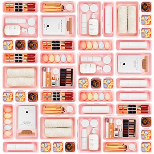 Tool Box Organizer Tray Divider Set Drawer Organizer (5 Size / Pink)