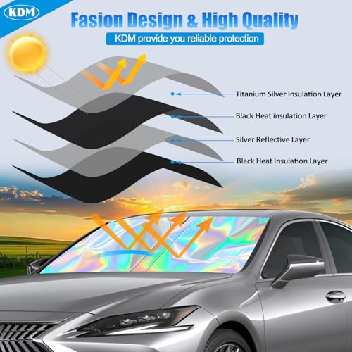 Laser Silver Style Windshield Sun Shade for 2023 2024 2025 Honda CR (for 2023-2025 Honda CR-V-Laser Silver)