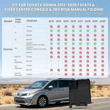 Floor Mat for Toyota Sienna 7 Seat 13